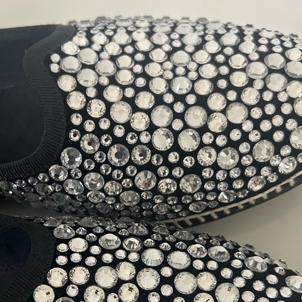 Giuseppe Zanotti Fancy Crystal Loafers with Black & Silver Embellishment Size 8 - Picture 12 of 17